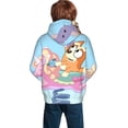 thumbnail image 6 of Lsque Bluey Patten Youth Hoodie Sweatshirt Pullover with Kangaroo Pocket Boys and Girls Hoodie Warm Hoodie for Kids, 6 of 8