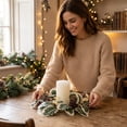 thumbnail image 4 of YiFudd Christmas Candlestick Wreath, Decorative Greenery with Golden Berries and Pine Cones, 1 Pack, 4 of 6