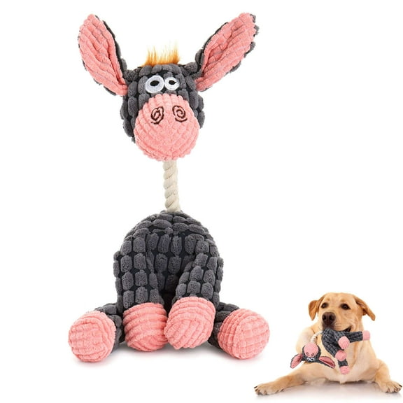 PULLIMORE Dog Chew Toys, Pet Training and Entertaining, Cute Squeaky Dog Toys for Puppy, Small, Middle, Big Dogs (Grey)