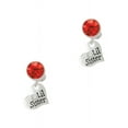 thumbnail image 2 of Delight Jewelry Silvertone Small ''Lil Sister'' Heart with Clear Crystal Red Crystal Clip on Earrings, 2 of 5