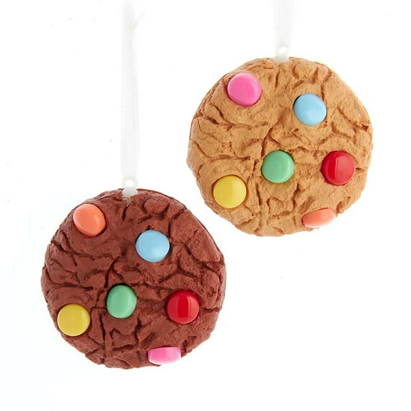 Kurt Adler 3-Inch Chocolate Cookie Christmas Ornaments, 2 Piece Set