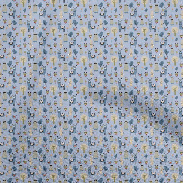 oneOone Rayon Dusty Blue Fabric Kids Sewing Craft Projects Fabric Prints By Yard 56 Inch Wide