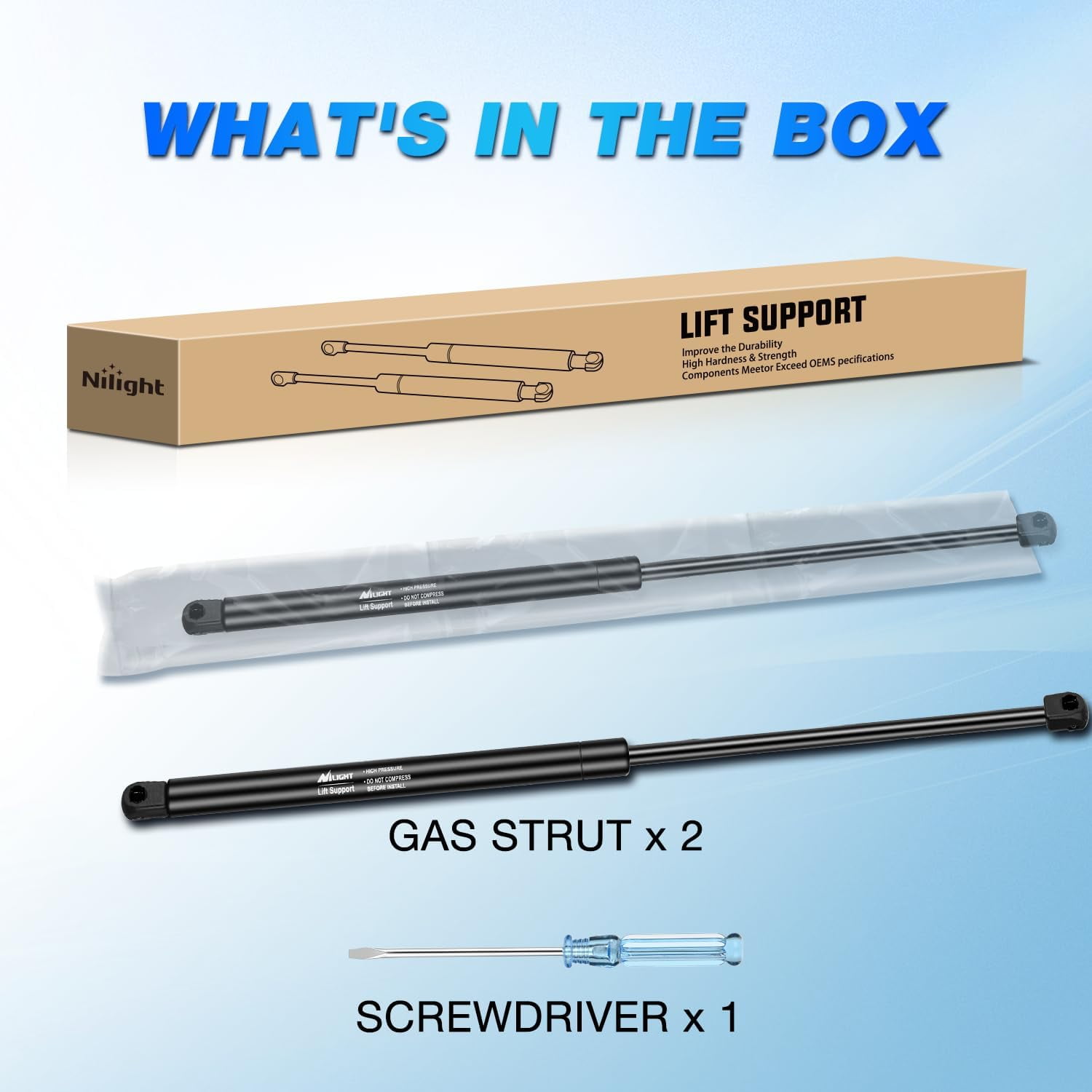 Nilight Rear Window Glass Struts 4249 for Jeep Wrangler TJ 1997-2006, Rear Shocks Gas Struts 26 Inch, 2PCS Set Rod