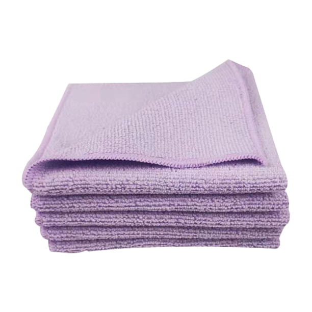 Cateissary Toallas multimicrofibra de 10 piezas, herramientas fáciles de limpiar para la limpieza del hogar y del coche, de cocina múltiple Suministros de limpieza para el hogar Púrpura claro 30*30cm