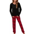 thumbnail image 1 of Pijamas Navideñas Conjunto de ropa de dormir de pantalón a cuadros de 2 piezas Conjunto de ropa de casa suelta para mujer Kuymtek Negro T XXL para Mujer, 1 of 7