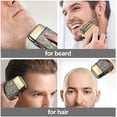 thumbnail image 2 of Maquinilla de afeitar eléctrica, doble lámina, 3 velocidades, afeitadora de cabeza cerrada para hombres calvos, recortadora de barba, suministros de peluquero regalos para él, 2 of 5