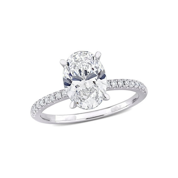 2.16 Carat (Ctw VS1-VS2) Lab-Grown Oval-Cut Diamond Solitaire Engagement Ring 14K White Gold for Women