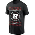 thumbnail image 1 of CFL Ottawa Redblacks Xmas Design Black Large T-Shirt, 1 of 4