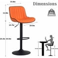 thumbnail image 5 of Kidol & Shellder Soft Bar Stools Set of 2 Orange Adjustable Swivel Barstools with Back, 5 of 5