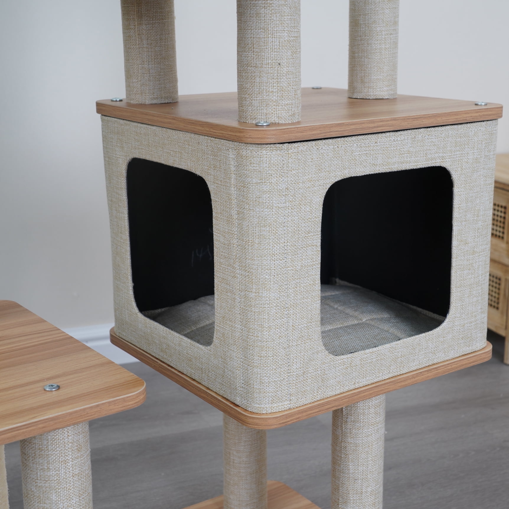 Vibrant Life 5-Level 50" Multi-Functional Cat Tree with Condo Perch  Sisal Posts, Beige