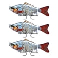thumbnail image 1 of Lot de 3 Leurres de Pêche Eau Salée Appâts Réutilisables avec Perle Attraction Extérieure Swimbaits Artificiels Crankbait 10cm Type 3, 1 of 8