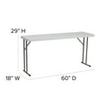 BizChair 5Foot Granite White Plastic Folding Training Table