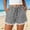 *Black, variant on Women's Lace Hem Linen Blend Striped Shorts, Elastic High Waist Drawstring Shorts with Pockets Black,Women's Plus M