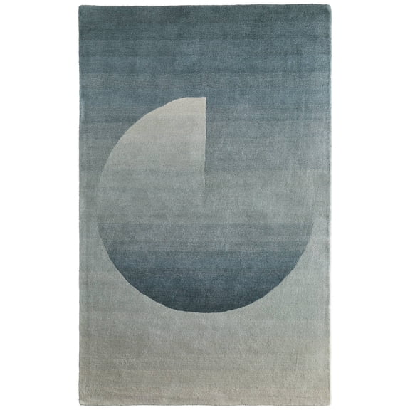 Feizy Katya Modern Geometric, Blue/White, 2' x 3' Accent Rug Easy Care Stain Resistant Pet & Kid Friendly Mid-Century Modern Gradient & Ombre Floor Rug for Living room Bedroom