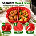 thumbnail image 5 of Reusable Divided Air Fryer Silicone Liner, Square Cooking Tray Insert, Raised Ridges for Grease Drainage, Built-In Side Handles for Easy Lifting, Akmoler, 5 of 8
