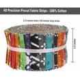 thumbnail image 6 of Soimoi 40Pcs Geometric & Texture Print Cotton Precut Fabrics For Quilting Craft Strips 2.5x42inches Jelly Roll - Multicolor, 6 of 9