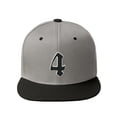 thumbnail image 2 of Daxton Classic Snapback Old English A to Z Numbers Initials Flat Bill Visor Cap-Grey Black Hat, Number 4, 2 of 2
