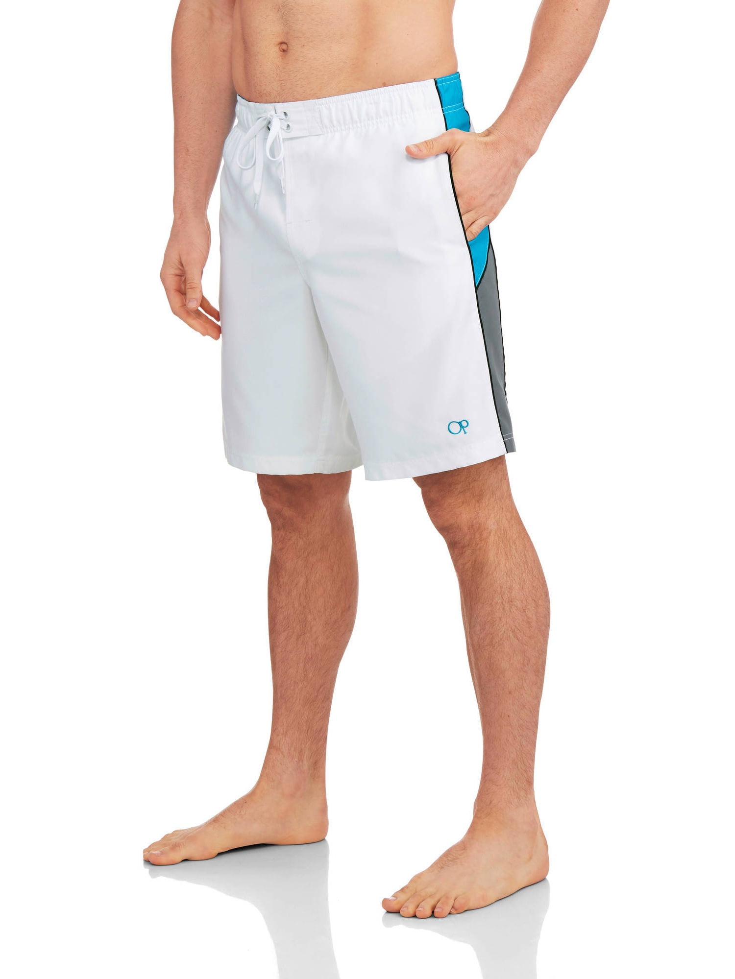 Op Big Men's Elastic Waist Colorblock Board Shorts
