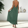 thumbnail image 7 of Gubotare Women's Maxi Dresses for Women Casual Long Summer Sun Dresses 2026 Spaghetti Strap Hawaiian Vacation Outfits for Women (Dark Green,M), 7 of 7