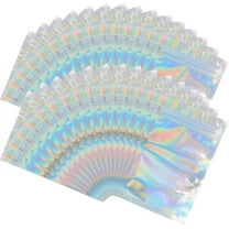100 Pieces Mylar Holographic Resealable Bags - 4 x 6" Smell Proof Bags, Foil Pouch for Party Favor Food Storage (Holographic Color, 4 x 6 Inch)