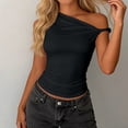 thumbnail image 4 of FengLS Womens One-Shoulder Tops 2026 Fashion Fitted Crop Tops Twisted Knot Sleeveless Tank Tops for Party & Streetwear, 4 of 6