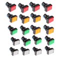 thumbnail image 1 of 20pcs DC 12V Pulsador Momentáneo Auto Reset de Bloqueo Cuadrado LED Componentes Electrónicos de para Arranque Electromagnética Relés Macarena interruptor de botón, 1 of 8