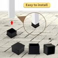 thumbnail image 5 of Square Furniture Leg Covers For Metal Legs, Precise Fit Anti-Slip Rubber Leg Tips Multi-Utility For Furniture Items Furniture Floor Protectors Protects Floor From Scratches, Pack Of 10, 5 of 5