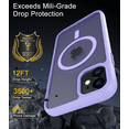 thumbnail image 5 of for iPhone 12 / 12 Pro Case Compatible with MagSafe, Translucent Matte Shockproof Phone Case Cover - Purple, 5 of 7