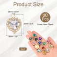 thumbnail image 2 of Uxcell 20 Pcs Rhinestone Heart Charm Crystal Heart Rhinestones Pendants Flat Back Craft Supplies for Jewelry Making Bracelet Necklace Earring Pendant DIY Accessories, Transparente, 2 of 7