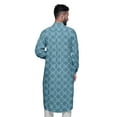 thumbnail image 4 of Atasi Asymmetric Style Rayon Mens Kurta Printed Long Casual Kurta Shirt, 4 of 6