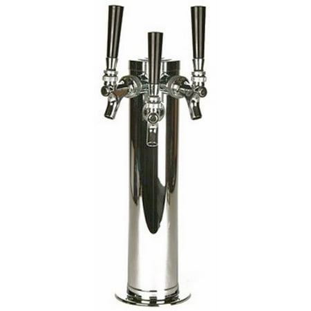 Triple Beer Tap Kit Bev Rite Draft Warehouse Triple Faucet Stainless Steel Body Draft Beer Tap Tower with 3-Inch Diameter ()