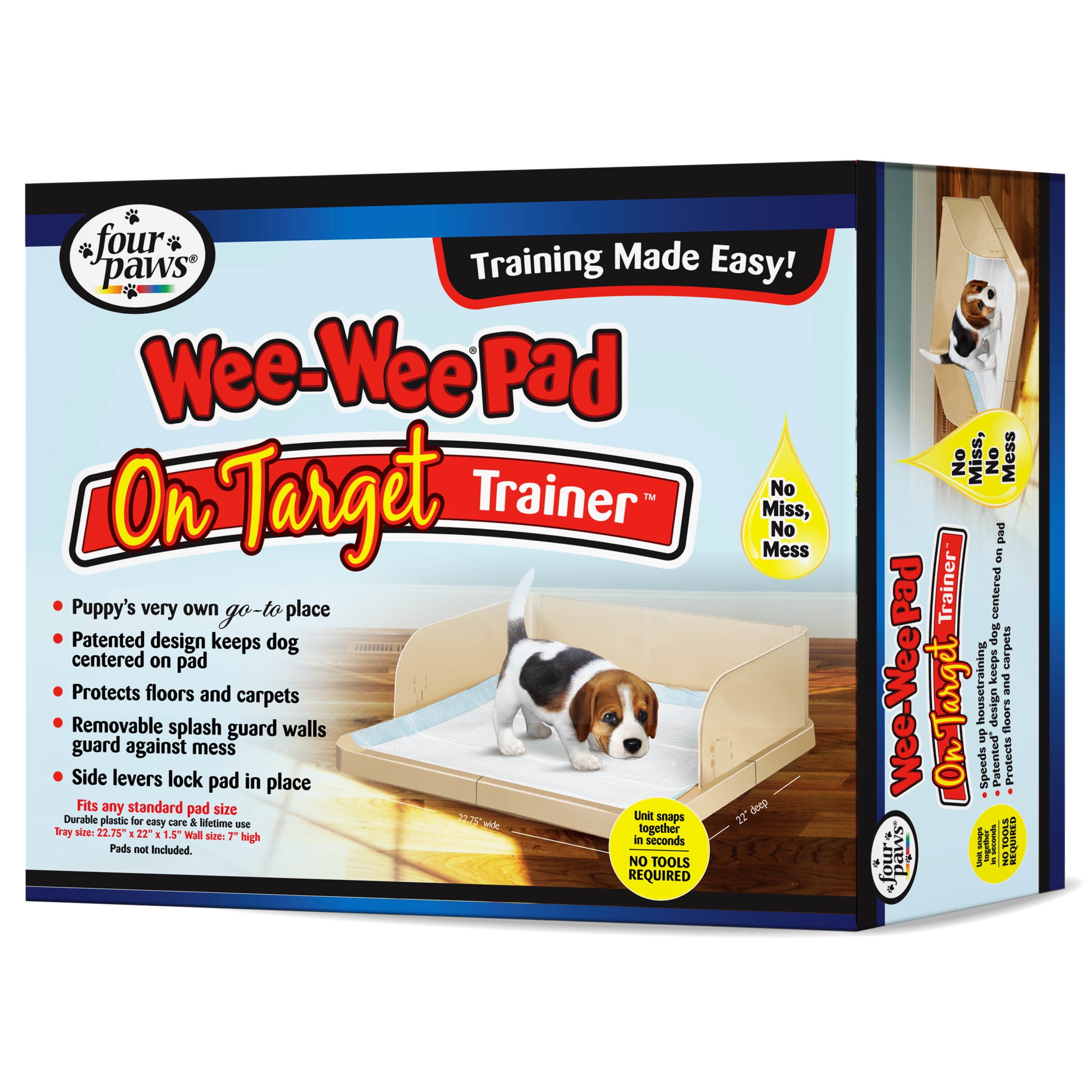 Four Paws Wee-Wee Pad On Target Trainer Dog and Puppy Training Tray 22" x 22.7" (1 Count)