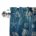 thumbnail image 2 of Summer Retro Window Valance for Kitchen, White Marine Life Conch Shells Blue Gradient Linen Rod Pocket Short Curtain for Small Windows, Light Filtering Decorative Valance, 56 x 16 Inch, 2 of 9
