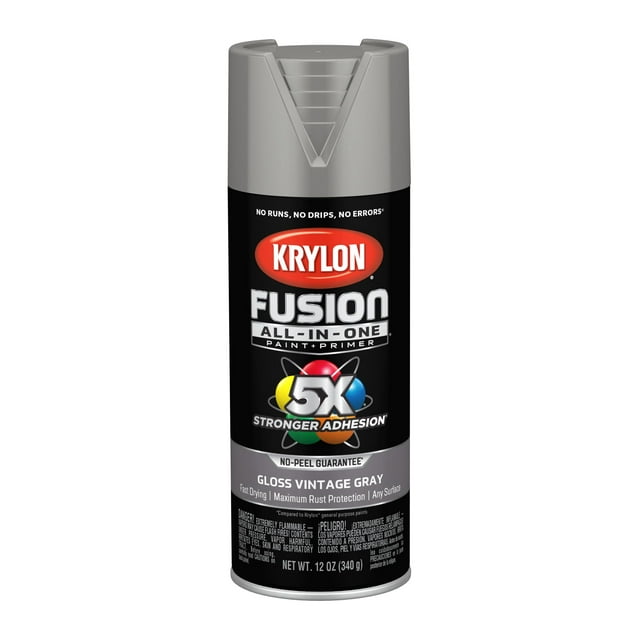 Pintura Krylon Fusion en aerosol gris, 340 ml, para interiores y exteriores