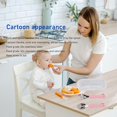 thumbnail image 4 of Yazoeia Cartoon Fork Spoon, Cartoon Fork Spoon Stainless Steel Feeding Training Spoons Forks Portable Animal Tableware Tableware Silverware Set for boys girls (Rabbit) CJC912-14951, 4 of 9