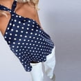 thumbnail image 4 of FAHUOMU Women's Halter Tops Sleeveless Polka Dot Backless Tie Front Summer Blouses Solid Color Lightweight Breathable Fashion Tunics, 4 of 7