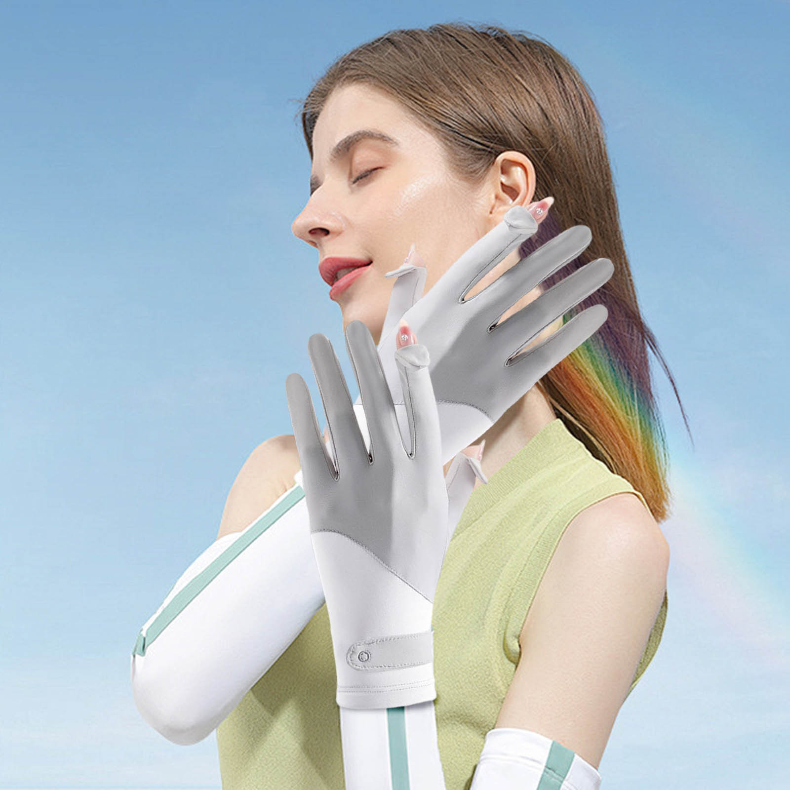 Gants De Protection Solaire UV Pour Femme - UPF 50+, Doigts Tactiles, Paume Antidérapante - Pour Conduite, Vélo, Randonnée, Pêche