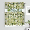 thumbnail image 2 of Pioneer Kitchen Curtains and Valance Set 36 Inch Tier Painted Floral Lemon 3 Pieces Set Dining Room Small Curtain Drapes Cafe Curtains Valance for Home Decor Rod Pocket, 2 of 6