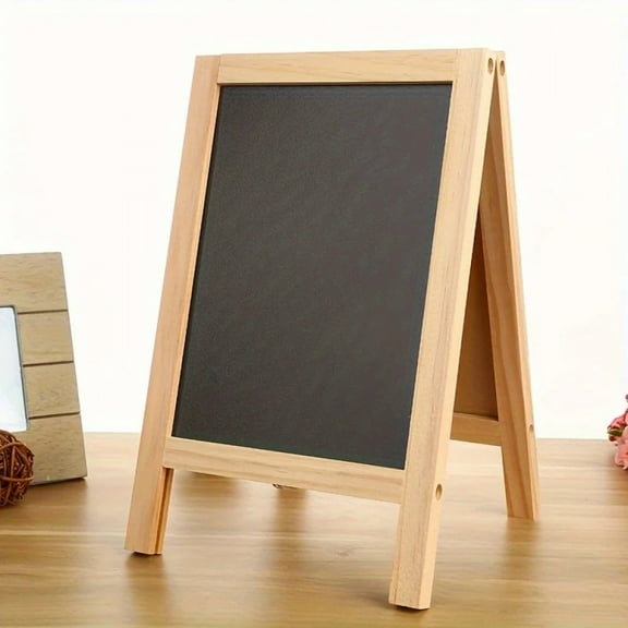 1pc, Freestanding Wooden A Frame Double Sided Chalkboard For Tabletop Menu Board, Wedding Message Sign, Party Supplies