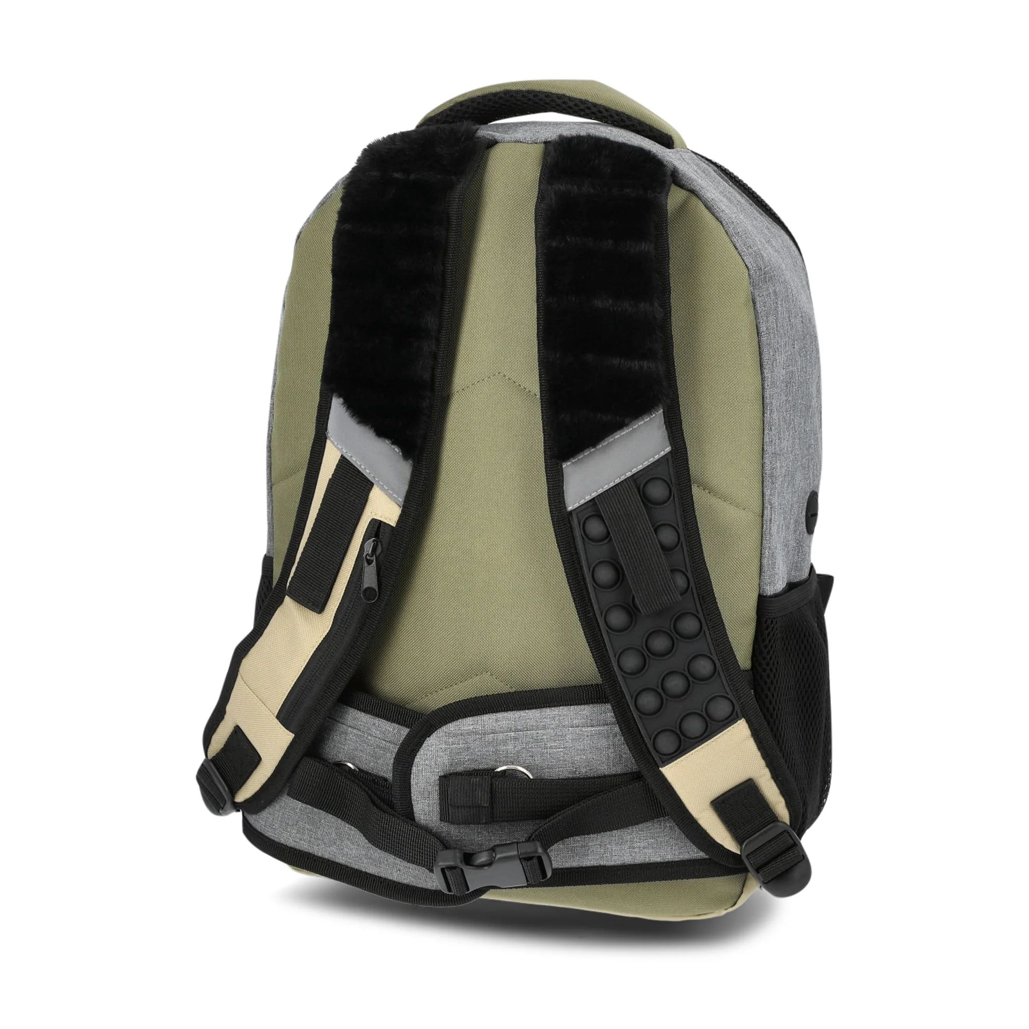 Wonder Nation Kids Sensory 17" Backpack with Lunch, Black/Green Color Block