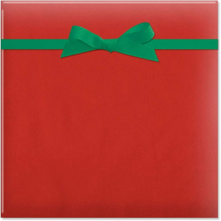 Current Red Plain Kraft Jumbo Roll Gift Wrap - 61 sq ft
