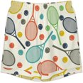 thumbnail image 4 of PRIYAL Vintage Style Racket And Tennis Ball Mens Short Sleeve Pajama Set Satin Silk Sleepwear 2 Piece Pjs Loungewear, 4 of 6