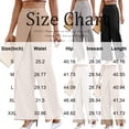 thumbnail image 4 of Women Asymmetrical Dressy Pant High Waisted Plain Loose Fit Wide Leg Pants Business Casual Work Trousers Suit Trousers Solid Color Loose Womens Pants 2026 Beige L, 4 of 5