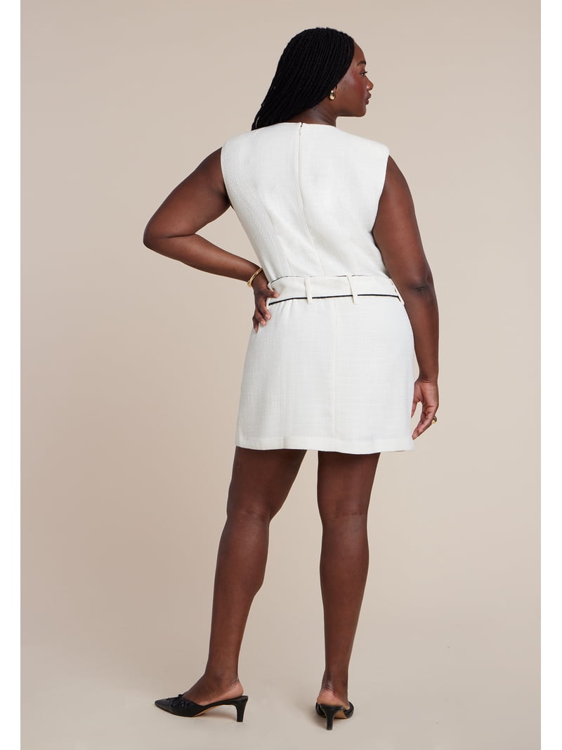 belted tweed mini dress Alick Belted Tweed Mini Dress  VICI