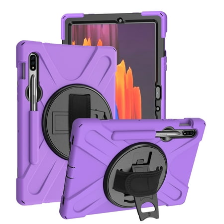 KIQ Galaxy Tab S7 Case 11 inch, Shockproof Heavy Duty Kickstand for Samsung Galaxy Tab S7 T870 / Tab S8 X700 [Shield Purple]
