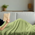 thumbnail image 3 of Geometric Soft Flannel Fleece Blanket, Monochrome Quirky Pattern with Concentric Circles Vortex Whirlpool Motif, Cozy Plush for Indoor and Outdoor Use, 50" x 70", Apple Green White, by Ambesonne, 3 of 5
