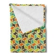 thumbnail image 2 of Colorful Soft Flannel Fleece Blanket, Retro Hipster Fashion Geometrical Abstract Shapes in Different Colors Simple Tile, Cozy Plush for Indoor and Outdoor Use, 50" x 70", Multicolor, by Ambesonne, 2 of 5