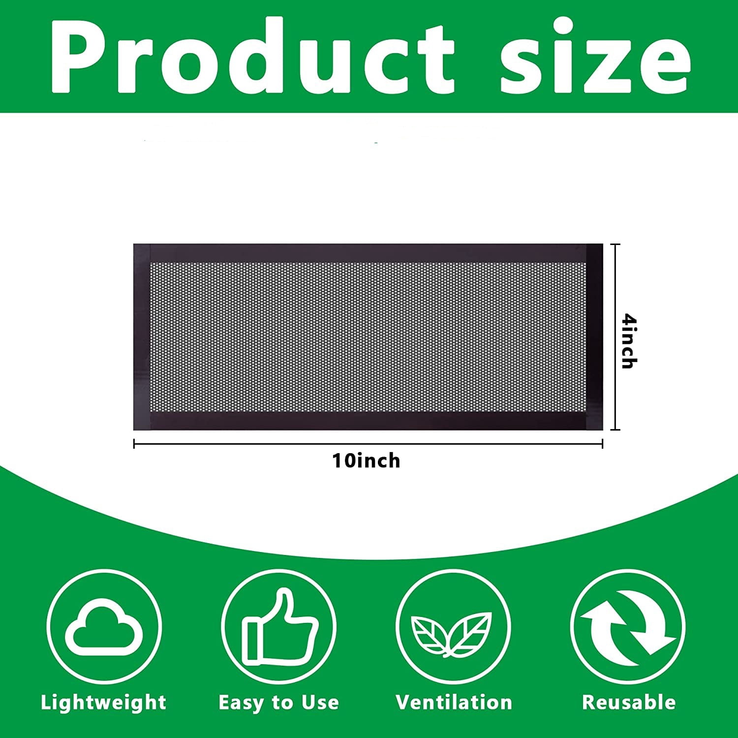 8 Pack Floor Vent Covers, 4"x10" Floor Vent Mesh Covers,Vent Covers for Home Floor Rectangle Air Vent Screen Cover Magnetic Vent Filters for Wall/Ceiling/Floor Air Vent Filters, Black
