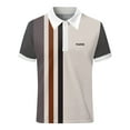 thumbnail image 4 of Mens Spring and Summer Fashion Lapel Zipper Short Sleeve Printed T Shirt Polo Shirt Top, 4 of 5