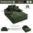 thumbnail image 4 of Wiilayok 66" D x 50" W Oversized Boneless Chaise Lounge Chair Indoor, Upholstered Faux Fur Sleeper Sofa Bed, Cloud Sofas Couches for Living Room, No Assembly Required ( Green ), 4 of 9